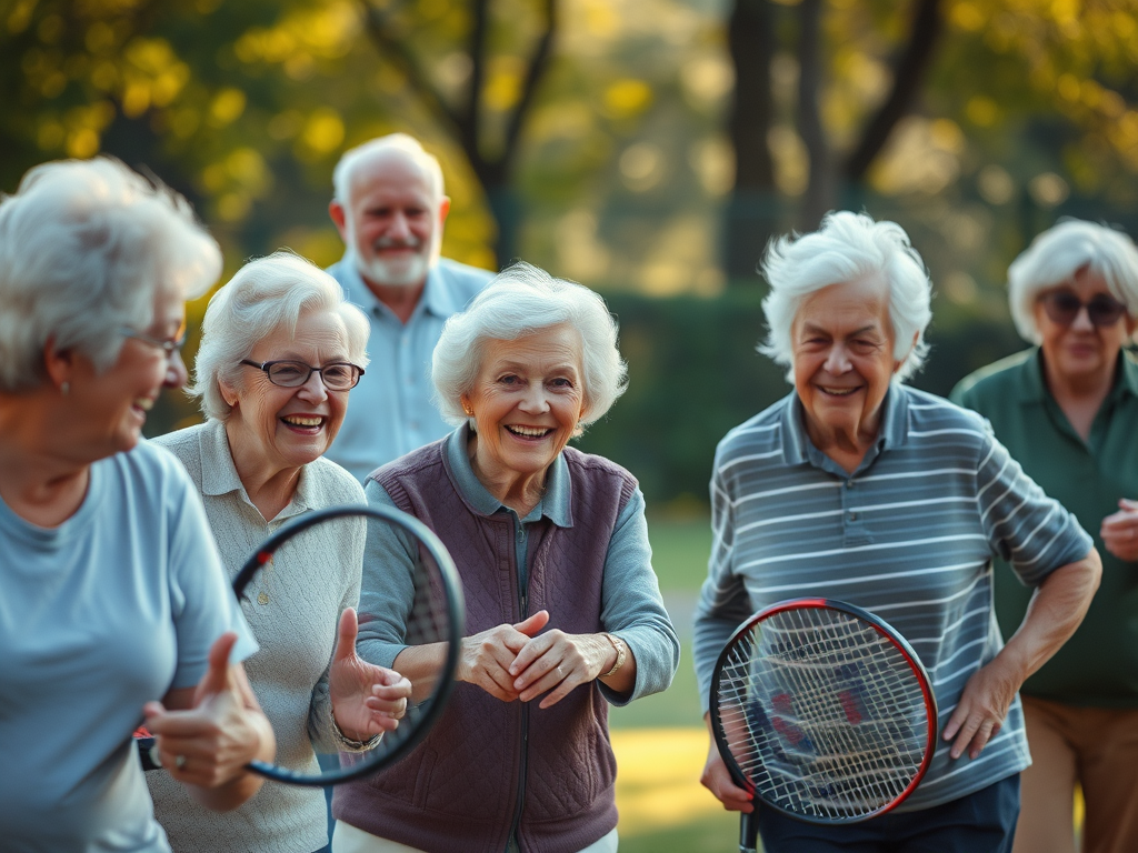 old folks doing sports AI generated image